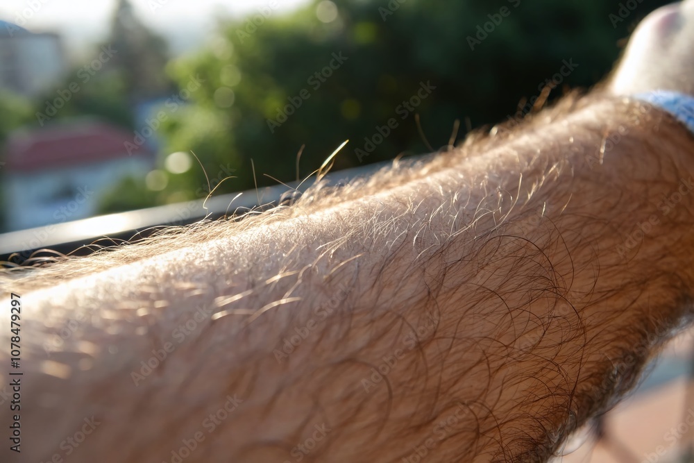 Close-Up View of Ingrown Forearm Hair with Bokeh Effect, Highlighting Skin Texture and Hair Follicles in Soft Focus for Educational and Medical Purposes Close-Up View of Ingrown Forearm Hair with Bokeh Effect, Highlighting Skin Texture and Hair Follicles in Soft Focus for Educational and Medical Purposes