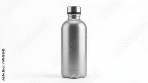 Best aluminium water bottle mockup with soft shadows, emphasizing the smooth matte finish.