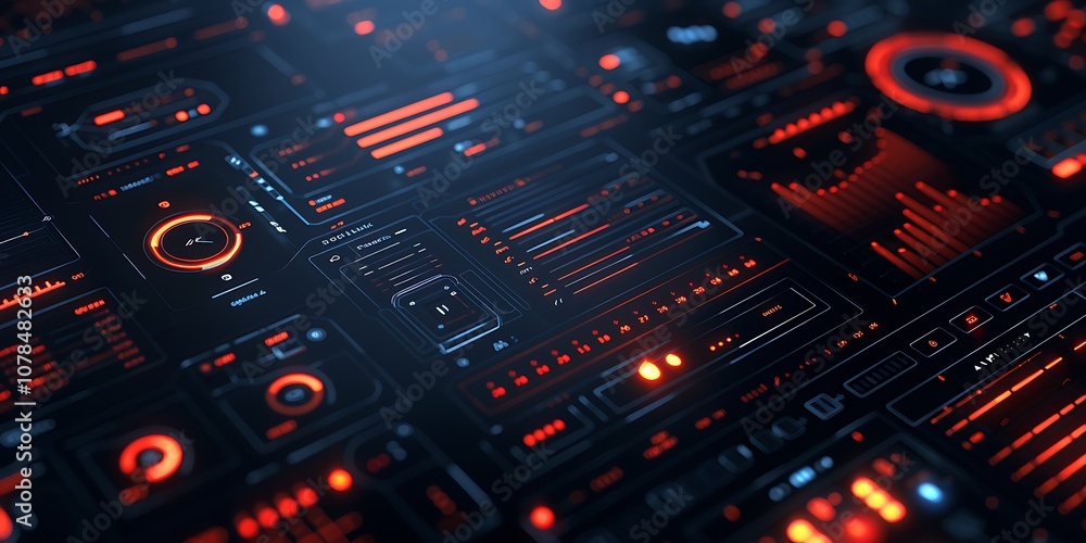 Futuristic user interface with HUD elements background. Futuristic user interface with HUD elements background.