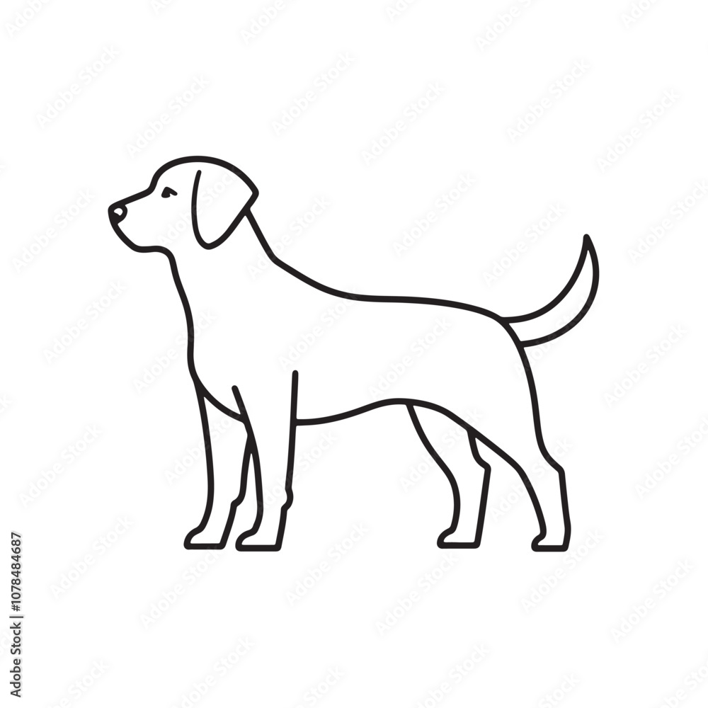 linear dog silhouette vector. dog logo icon template. Dog Icon Vector. linear dog silhouette vector. dog logo icon template. Dog Icon Vector.