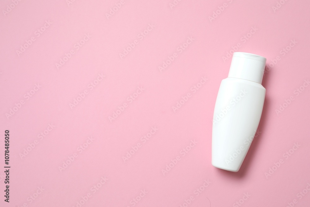 Cosmetic bottle on color background Cosmetic bottle on color background