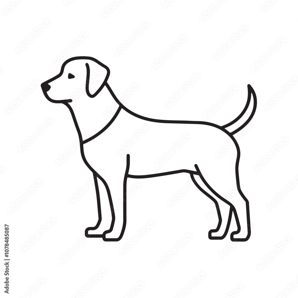 linear dog silhouette vector. dog logo icon template. Dog Icon Vector.