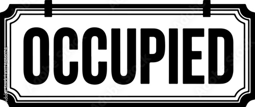 Occupied Sign Hanging Board icon Billboard icon vector on a white background