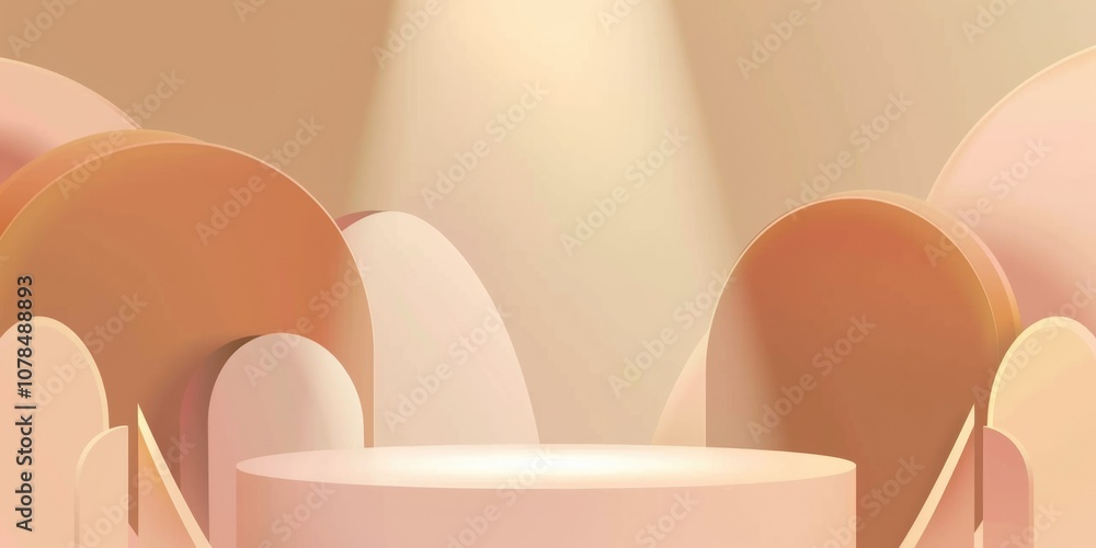 Fototapeta premium Abstract Pastel Curves Background with Modern Minimalist Design
