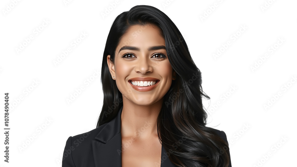 Beautiful successful latin woman smiling White Background Beautiful successful latin woman smiling White Background