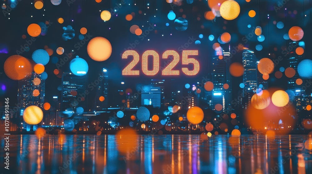 Advanced Cityscape with Floating Projections and Colorful Bokeh Effects Set Against a Modern Skyline for Futuristic Themes and Designs Advanced Cityscape with Floating Projections and Colorful Bokeh Effects Set Against a Modern Skyline for Futuristic Themes and Designs
