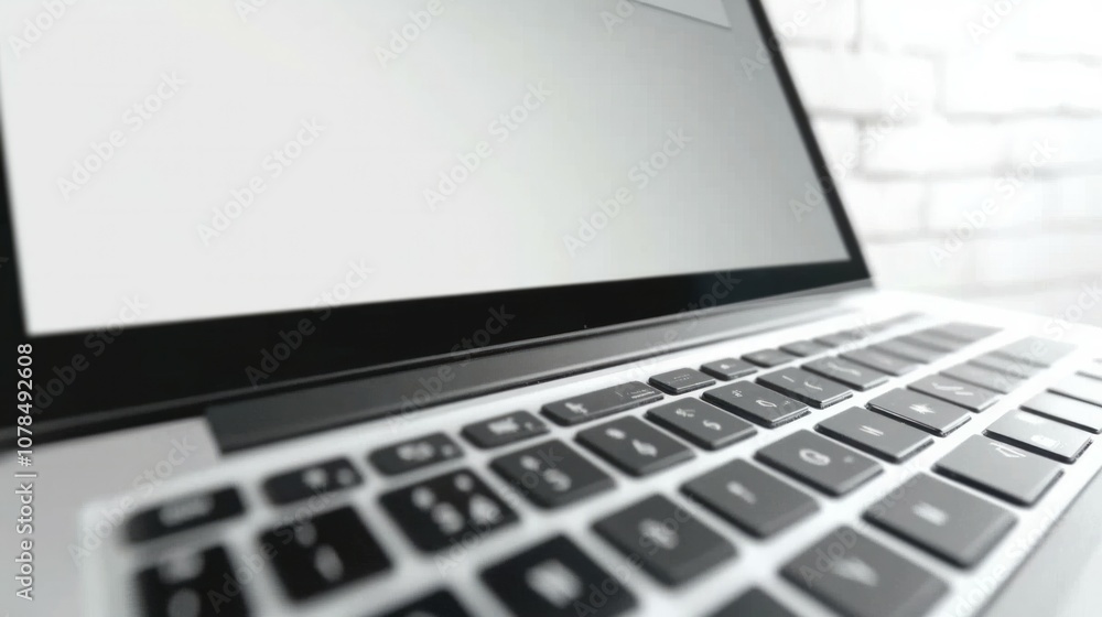 Modern laptop side view. close-up detailed image Modern laptop side view. close-up detailed image
