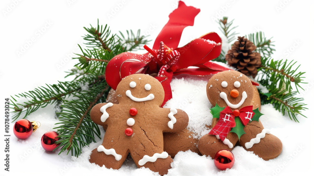 christmas gingerbread cookie on white background christmas gingerbread cookie on white background