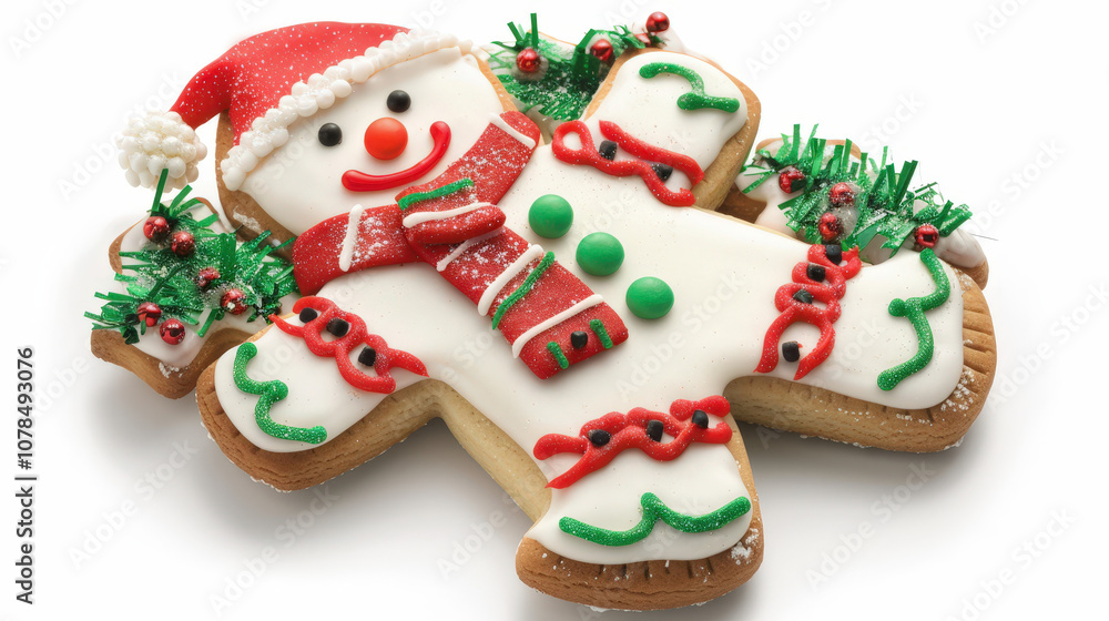 christmas gingerbread cookie on white background christmas gingerbread cookie on white background