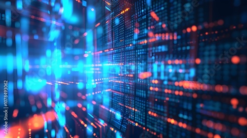 Wallpaper Mural Seamless technological background showing the powerful visualization of Big Data AI generated illustration Torontodigital.ca