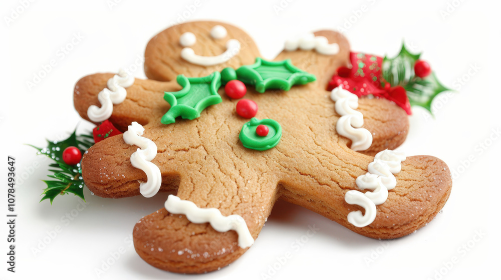 christmas gingerbread cookie on white background christmas gingerbread cookie on white background