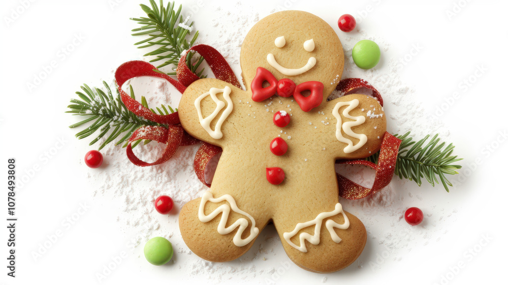 christmas gingerbread cookie on white background christmas gingerbread cookie on white background