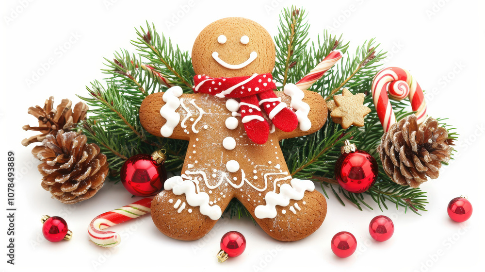 christmas gingerbread cookie on white background christmas gingerbread cookie on white background
