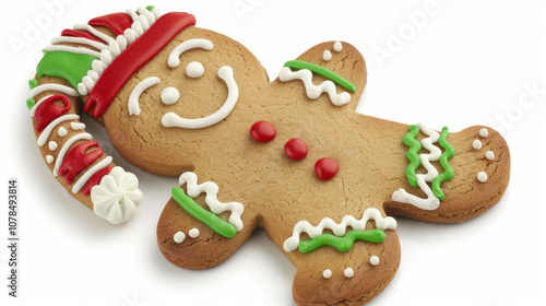 christmas gingerbread cookie on white background