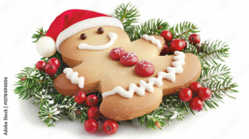 christmas gingerbread cookie on white background christmas gingerbread cookie on white background