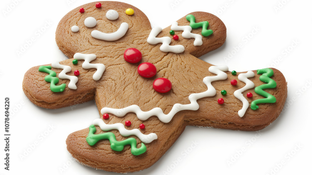 christmas gingerbread cookie on white background christmas gingerbread cookie on white background