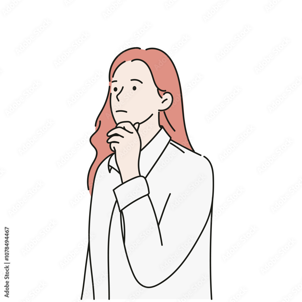 Thinking character. The concept of complexity of choice. Hand drawn illustration vector design. Thinking character. The concept of complexity of choice. Hand drawn illustration vector design.