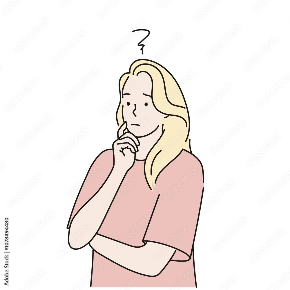 Thinking character. The concept of complexity of choice. Hand drawn illustration vector design. Thinking character. The concept of complexity of choice. Hand drawn illustration vector design.