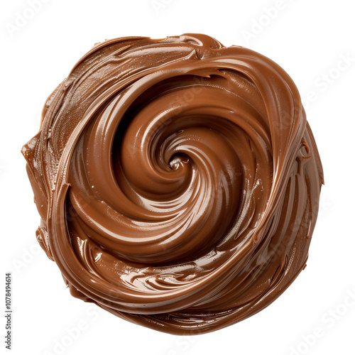 Swirl of chocolate sauce on a white background clip art