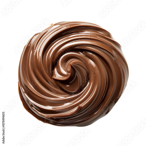 Swirl of chocolate sauce on a white background clip art