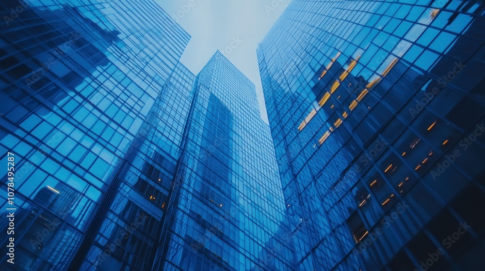 Glass Skyscrapers in City Glass Skyscrapers in City