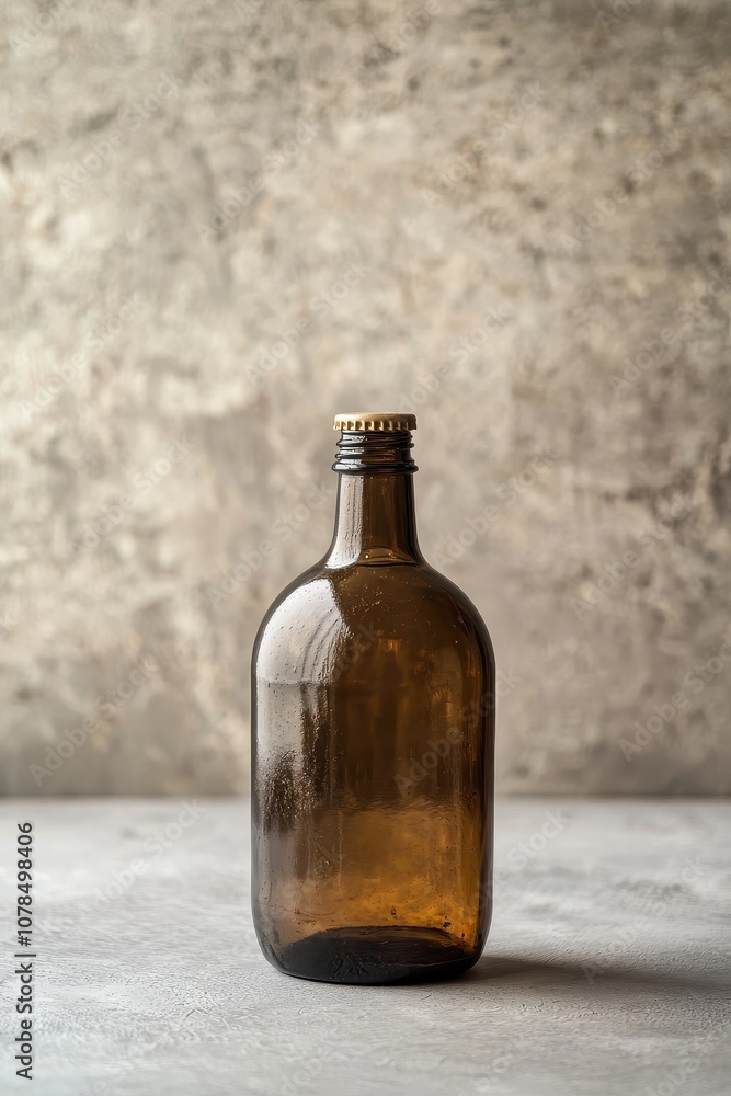 white bottle on concrete background. Selective focus white bottle on concrete background. Selective focus
