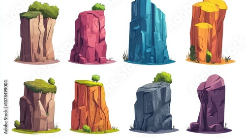 Colorful Rock Formations With Lush Greenery
