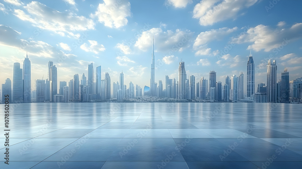 Cityscape with Empty Floor Background Cityscape with Empty Floor Background