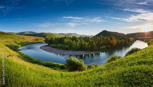 picturesque landscape with river