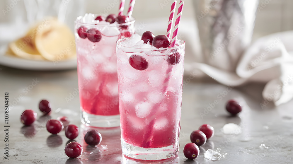 A Refreshing Gin Cocktail with Ginger Ale and Cranberry Juice Served in Vintage Style for a Delightful Experience A Refreshing Gin Cocktail with Ginger Ale and Cranberry Juice Served in Vintage Style for a Delightful Experience