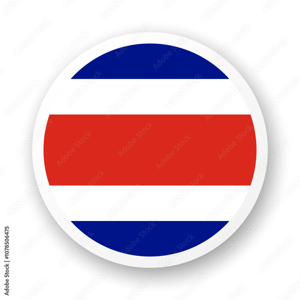 Flag of Costa Rica flat icon. Round vector element with shadow. Best for mobile apps, UI and web design. Flag of Costa Rica flat icon. Round vector element with shadow. Best for mobile apps, UI and web design.