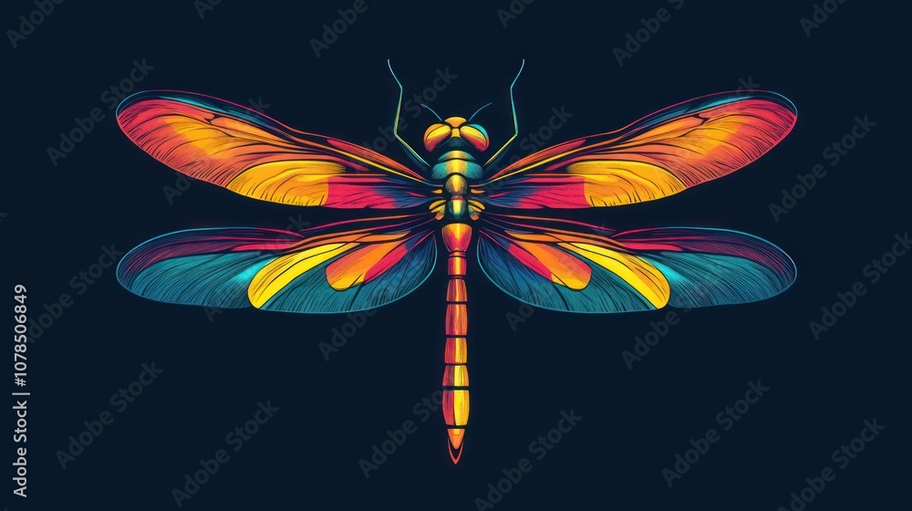Colorful Dragonfly Illustration Colorful Dragonfly Illustration