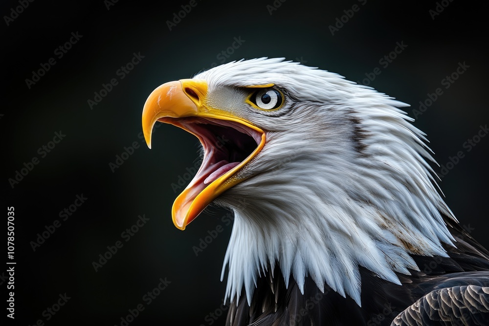 Close-up shot of a bald eagle. This image is perfect for projects about wildlife, freedom, and national symbols. Close-up shot of a bald eagle. This image is perfect for projects about wildlife, freedom, and national symbols.