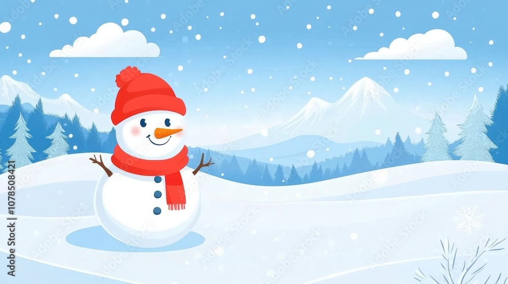 Beautiful winter outdoor illustration Beautiful winter outdoor illustration