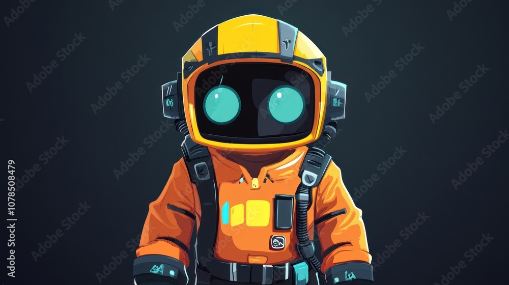 A Cartoon Astronaut in a Spacesuit A Cartoon Astronaut in a Spacesuit