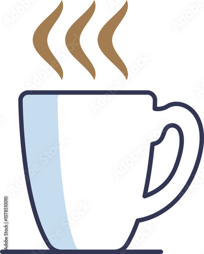 Minimalist coffee cup with steam, symbolizing warmth and comfort.