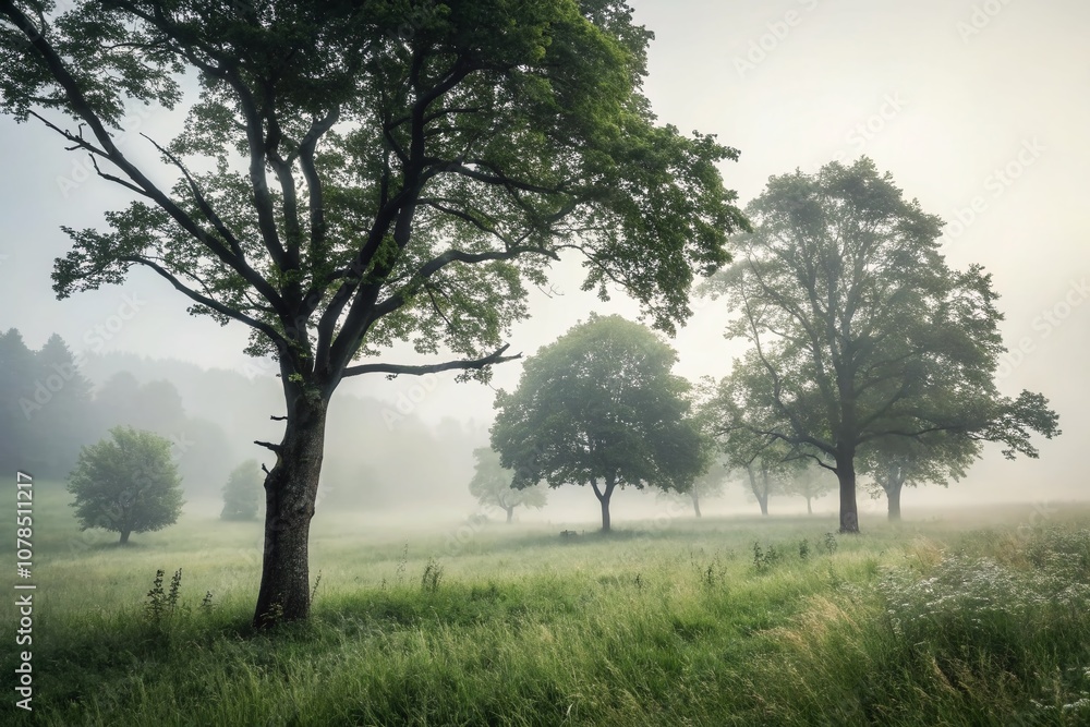 Enchanting Tilt-Shift Photography of Trees Surrounded by Ethereal Mist and Fog in a Serene Field, Capturing Nature's Tranquility and Beauty in a Dreamlike Landscape Enchanting Tilt-Shift Photography of Trees Surrounded by Ethereal Mist and Fog in a Serene Field, Capturing Nature's Tranquility and Beauty in a Dreamlike Landscape