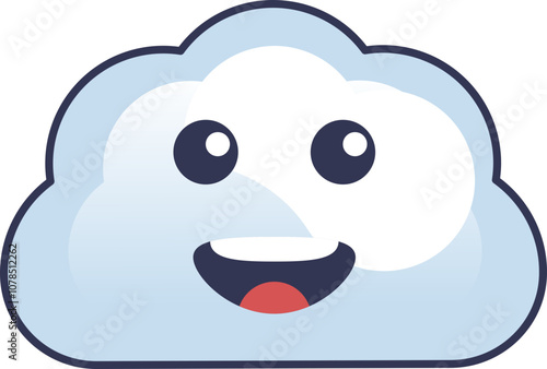 A cheerful cloud with a smiling face, symbolizing positivity and lightheartedness.