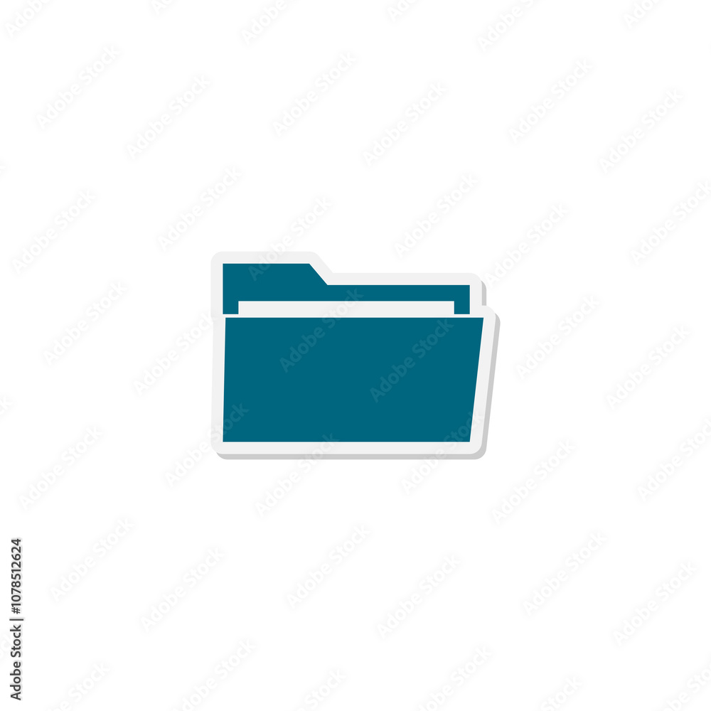 Folder sticker icon isolated on white background Folder sticker icon isolated on white background