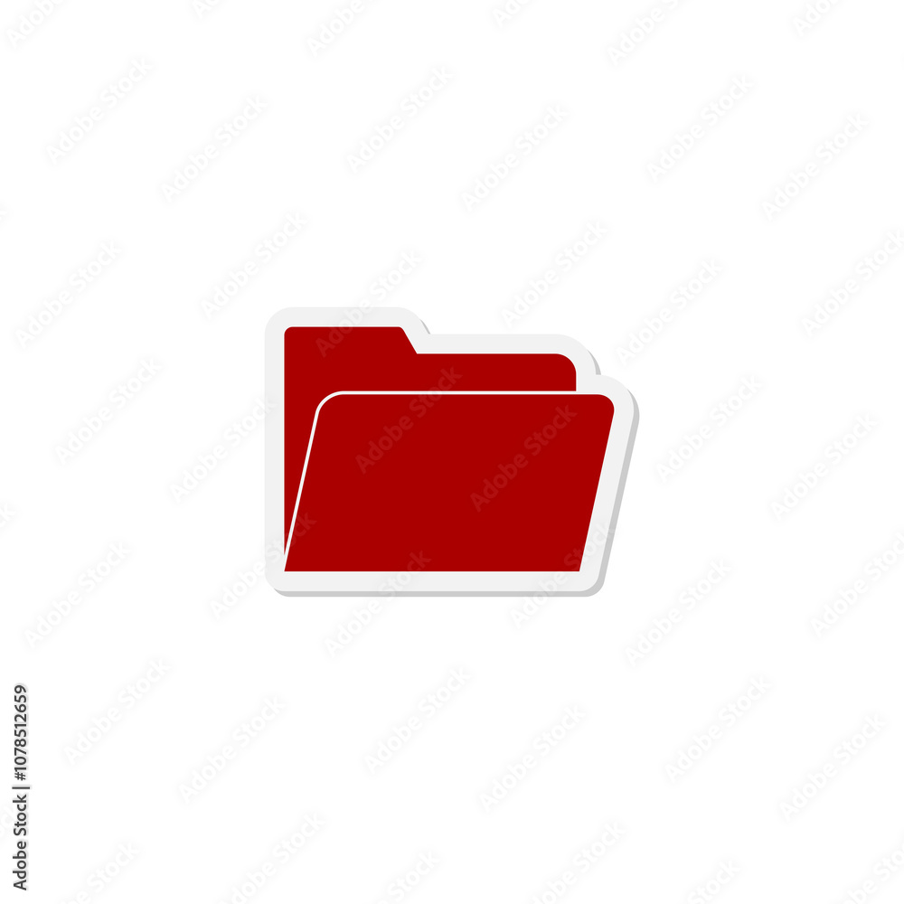 Folder sticker icon isolated on white background Folder sticker icon isolated on white background