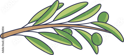 Illustration of an olive branch, symbolizing peace and reconciliation.