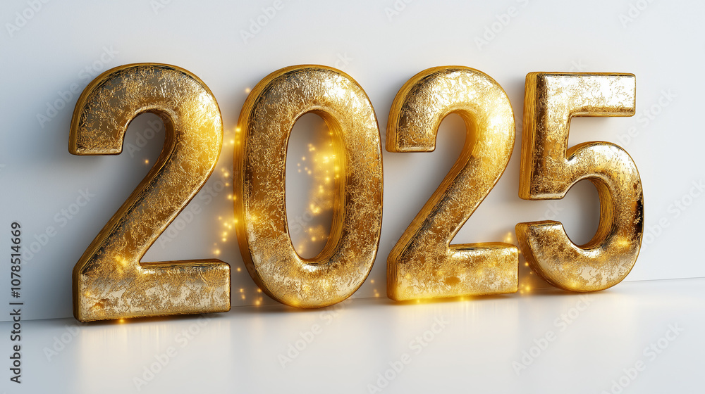 2025の金色の文字 2025の金色の文字