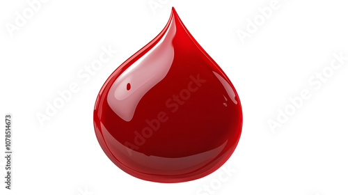 Red blood, paint, flows, bleeds on white isolated png background on separate layer