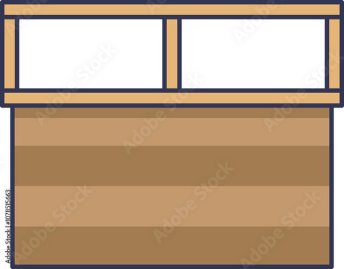 Wooden raised garden bed illustration, showcasing simple design and structure.