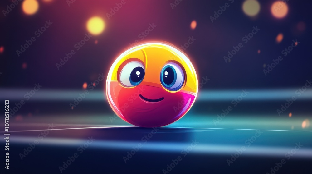 Naklejka premium Smiling Emoji Illustration