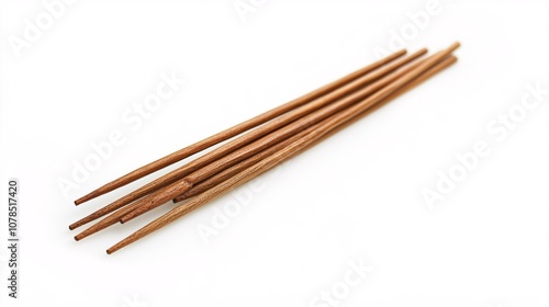 Wooden Chopsticks on White Background: A Culinary Symbol of Asian Dining