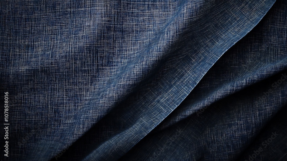 Naklejka premium Dark navy blue background with a fabric-like woven texture