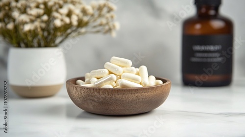 white pills and bottle of medicine