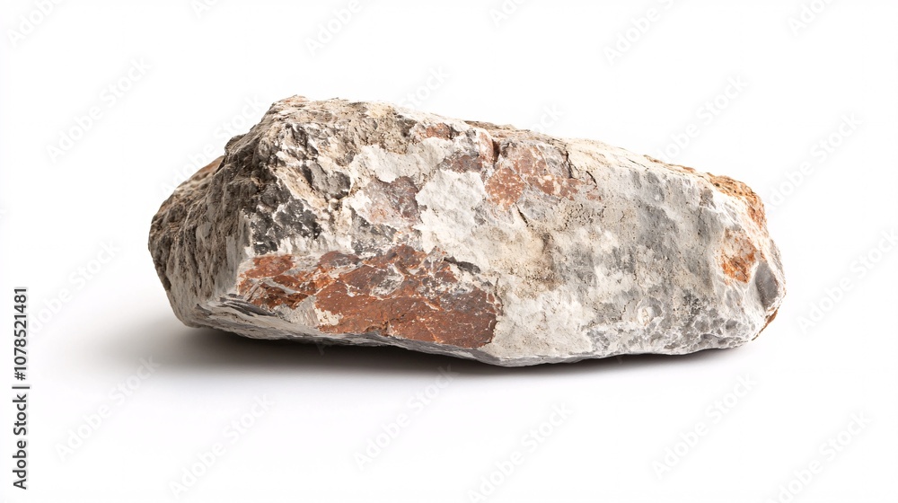 Rough Stone on White: A Study in Texture and Natural Form Rough Stone on White: A Study in Texture and Natural Form
