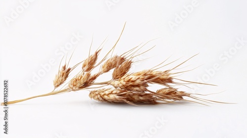 ears of wheat on white background